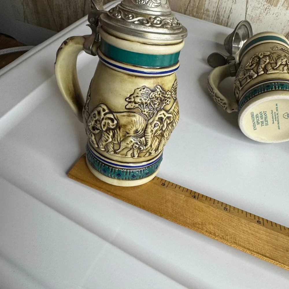 3‎ Avon Collectibles Endangered Species Asian Elephant STEIN